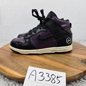 Nike Dunk High Fragment Beijing PS 2021 Black Wine Casual Daily Sneaker Kids 1y